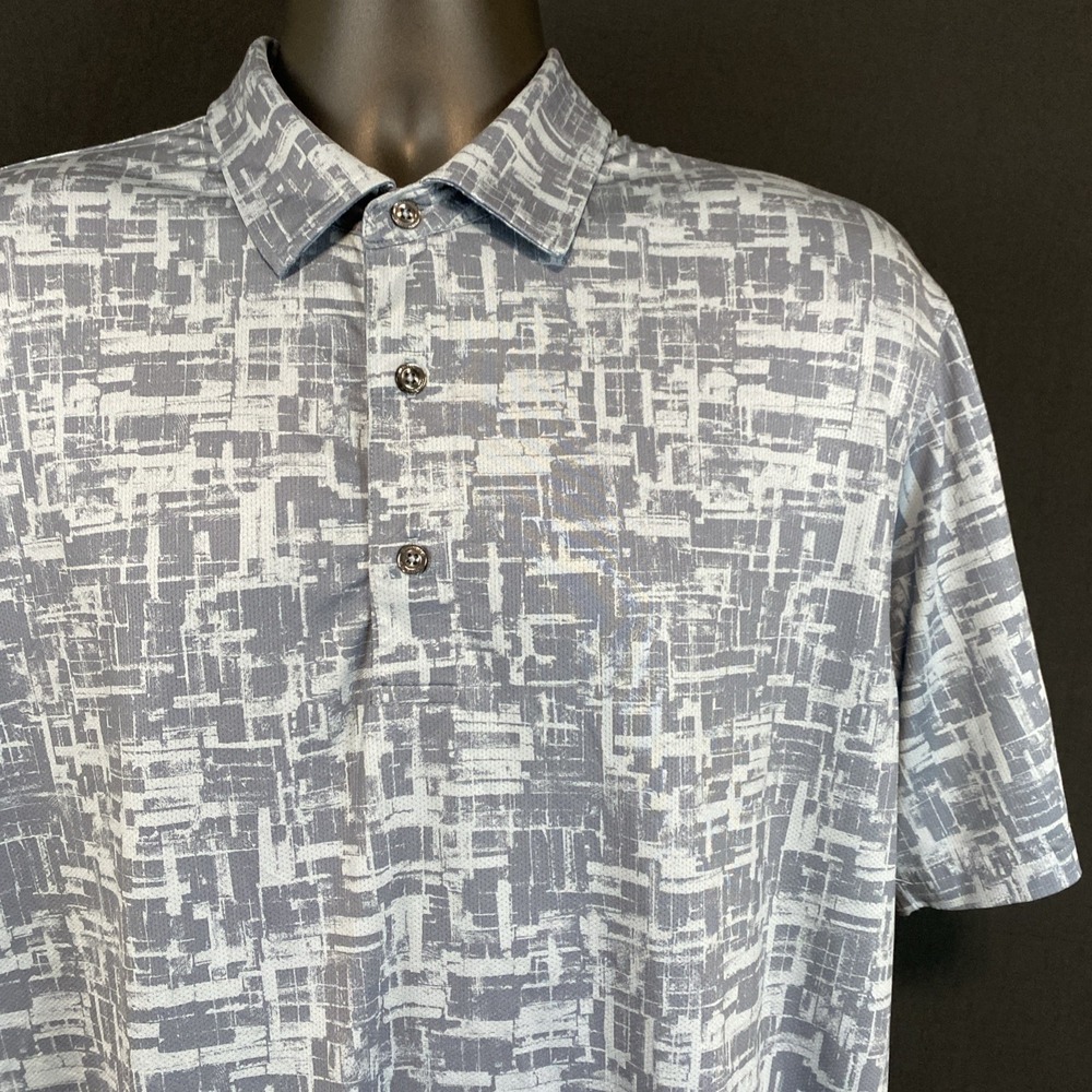 Dunning Golf Bardsley Performance Polo Shirt Mens XL Coolmax Blue Gray Camo